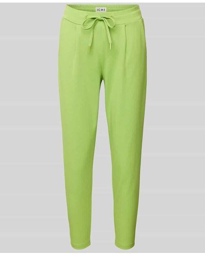 Ichi Slim Fit Sweatpants mit Tunnelzug Modell 'KATE' - Grün