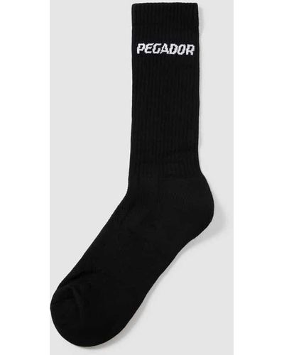 PEGADOR Socken mit Label-Print - Schwarz
