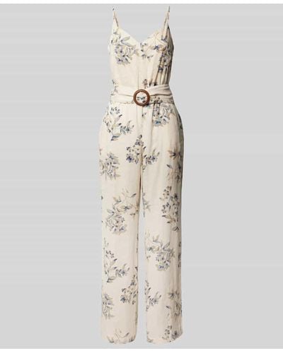 Lauren by Ralph Lauren Jumpsuit mit floralem Print Modell 'STRAFANNE' - Weiß