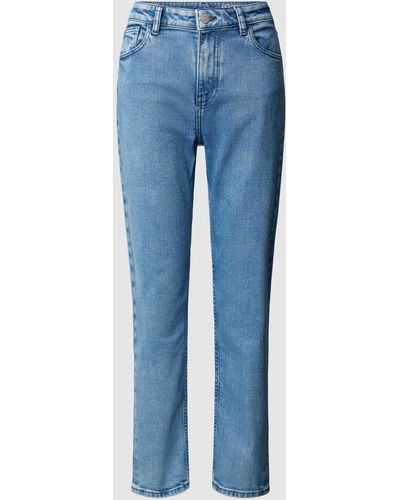 Knowledge Cotton Mom Fit Jeans Met Steekzakken - Blauw