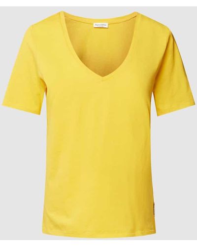 Marc O' Polo T-Shirt mit V-Ausschnitt - Gelb