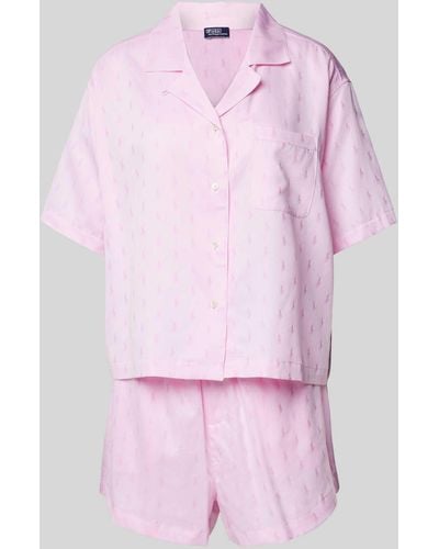 Polo Ralph Lauren Pyjama mit Allover-Logo-Muster - Pink