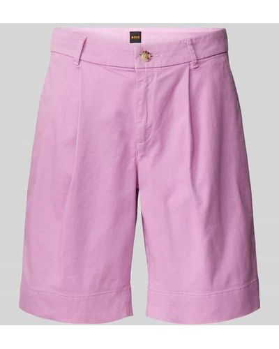 BOSS Regular Fit Shorts mit Bundfalten Modell 'Taggie' - Pink