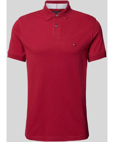 Tommy Hilfiger Regular Fit Poloshirt Met Logostitching - Rood
