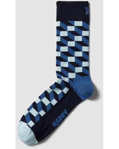 Happy Socks Socken mit Allover-Muster Modell 'FILLED OPTIC' - Blau
