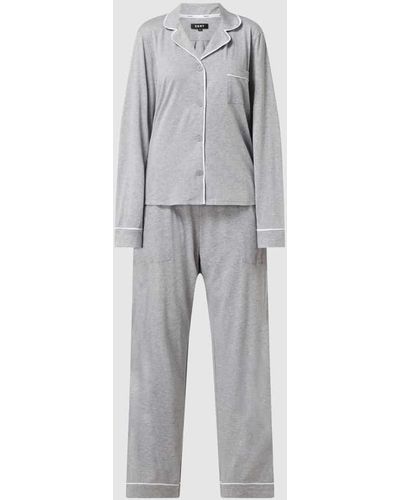 DKNY Pyjama aus Baumwoll-Viskose-Mix - Grau