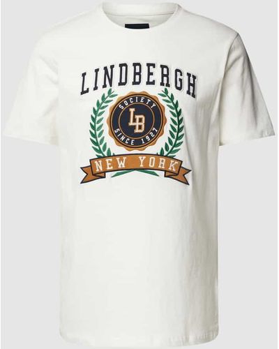 Lindbergh T-Shirt mit Stitching - Weiß