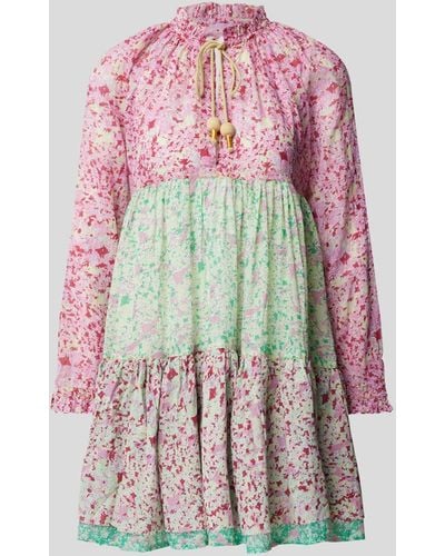 Yvonne S Minikleid mit Allover-Muster - Pink