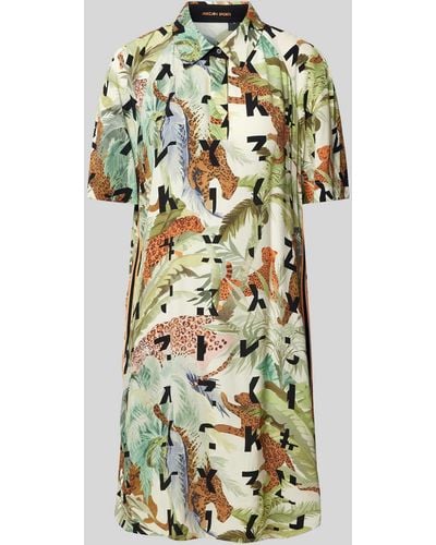 Marc Cain Knielanges Hemdblusenkleid mit kurzer Knopfleiste - Mehrfarbig
