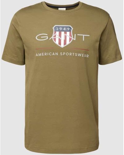 GANT T-Shirt mit Label-Print Modell 'ARCHIVE SHIELD' - Grün