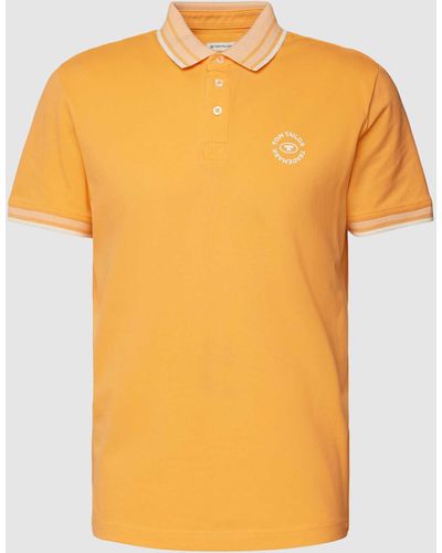 Tom Tailor Poloshirt Met Labelprint - Oranje