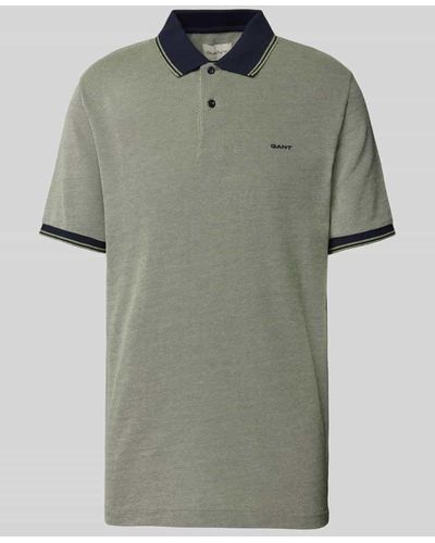 GANT Slim Fit Poloshirt mit Label-Stitching - Grün