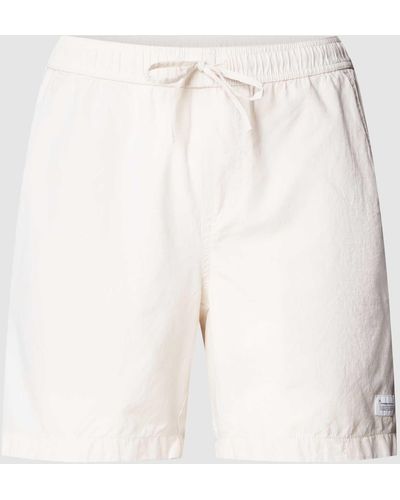 Knowledge Cotton Shorts mit elastischem Bund - Weiß