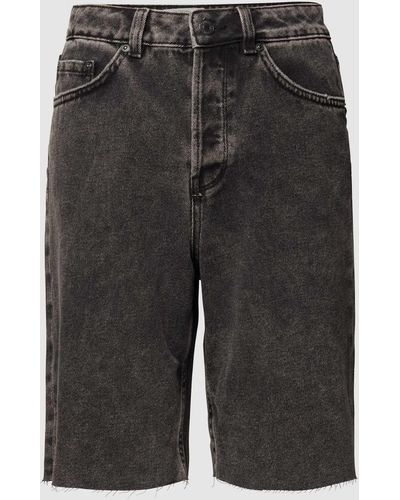 Tom Tailor Korte Jeans Met Gerafelde Boorden - Zwart