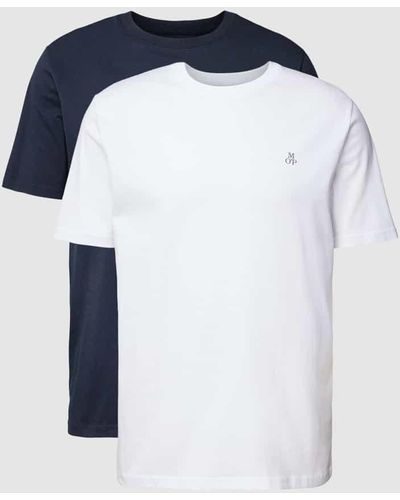 Marc O' Polo T-Shirt mit gerader Passform und Rundhalsausschnitt - Blau