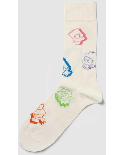 Happy Socks Sokken Met Motiefprint - Wit