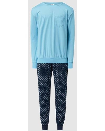 CALIDA Pyjama aus Baumwolle - Blau