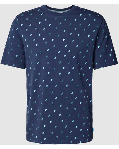 Scotch & Soda T-shirt Met All-over Print - Blauw