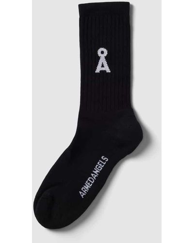 ARMEDANGELS Socken mit Label-Detail Modell 'SAAMU' - Schwarz