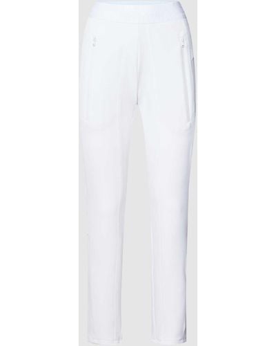 Cambio Skinny Fit Hose mit elastischem Logo-Bund Modell 'Jordi' - Weiß