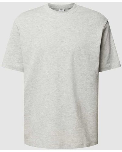 Mango T-Shirt mit Feinripp-Optik Modell 'anouk' - Weiß