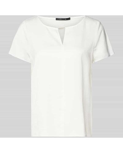 Comma, Blusenshirt mit Cut Out - Weiß