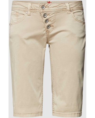 Buena Vista Korte Broek Met Labeldetails - Naturel