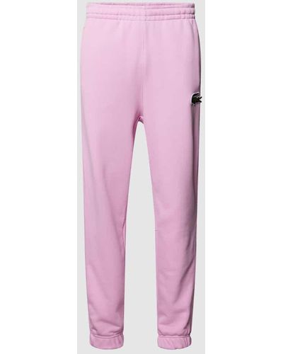 Lacoste Loose Fit Sweatpants mit elastischem Bund - Pink