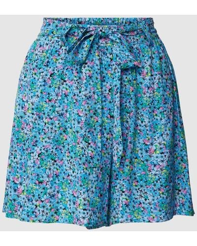 ONLY Shorts aus Viskose mit Bindegürtel Modell 'JASMIN' - Blau
