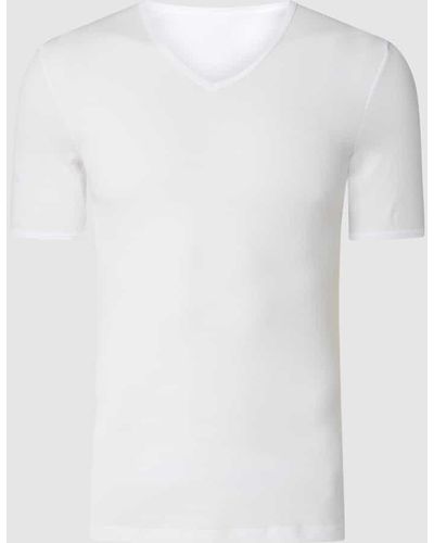Schiesser T-Shirt mit V-Ausschnitt - Weiß
