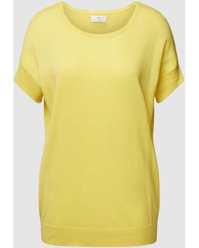 Fynch-Hatton Strickshirt mit Rundhalsausschnitt - Gelb