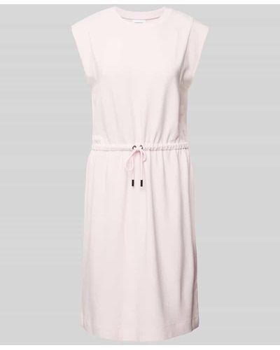 comma casual identity Knielanges Jerseykleid in unifarbenem Design - Pink