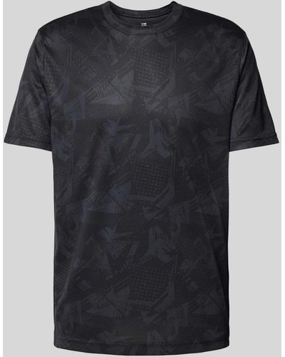 Christian Berg Men T-Shirt mit Allover-Muster - Schwarz