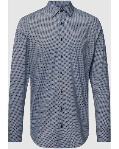 Pierre Cardin Freizeithemd mit Allover-Muster - Blau