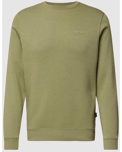 Blend Sweatshirt mit Label-Print - Grün