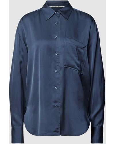 Second Female Overhemdblouse Van Pure Viscose - Blauw