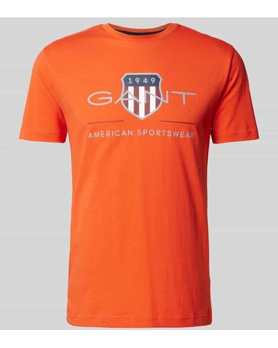 GANT T-Shirt mit Label-Print Modell 'ARCHIVE' - Orange