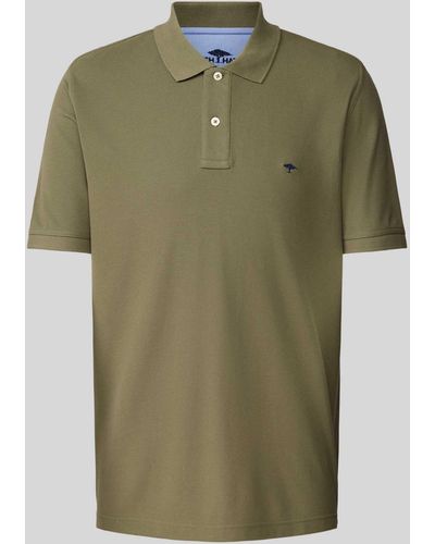 Fynch-Hatton Poloshirt Met Logostitching - Groen