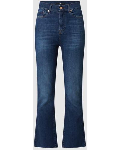 7 For All Mankind Cropped Bootcut Jeans mit Stretch-Anteil - Blau