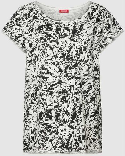 Esprit T-Shirt mit floralem Muster - Weiß