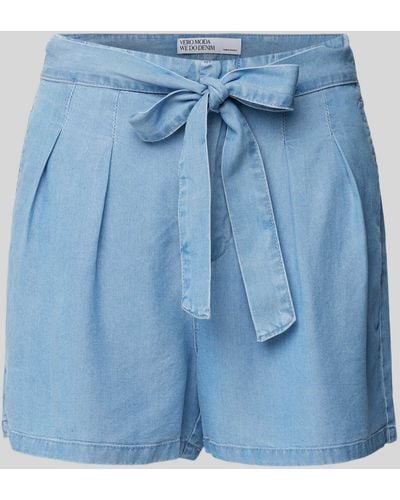 Vero Moda Loose Fit Shorts aus Lyocell mit Bindegürtel Modell 'MIA' - Blau
