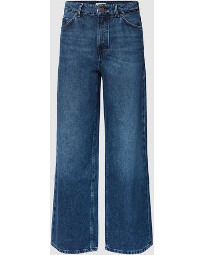 Marc O' Polo High Rise Relaxed Fit Jeans Met Merkdetail - Blauw