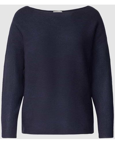 s.Oliver RED LABEL Strickpullover mit U-Boot-Ausschnitt Modell 'Otto' - Blau