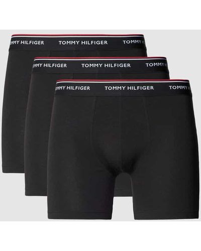 Tommy Hilfiger Boxershorts mit elastischem Logo-Bund im 3er-Pack - Schwarz