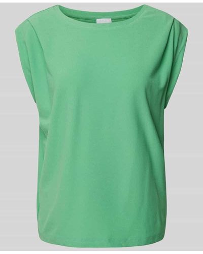 Jake*s T-Shirt in unifarbenem Design mit Rundhalsausschnitt - Grün