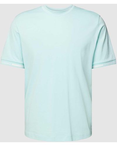 Armani Exchange T-shirt Met Labeldetails - Blauw