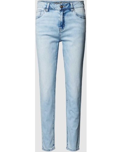 Blue Monkey Slim Fit Jeans mit verkürztem Schnitt Modell 'HANNAH' - Blau