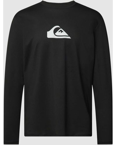 Quiksilver Shirt Met Lange Mouwen En Labelprint - Zwart