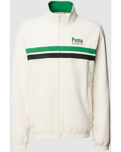 PUMA PERFORMANCE Sweatjacke mit Label-Stitching - Natur