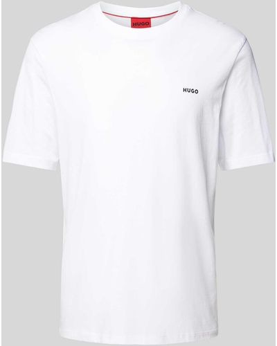 HUGO T-Shirt mit Label-Print Modell 'Dero' - Weiß